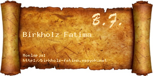 Birkholz Fatima névjegykártya